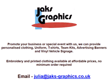 Tablet Screenshot of jaks-graphics.co.uk